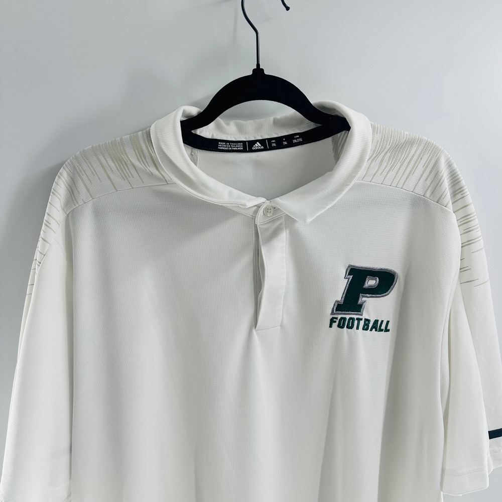 Adidas Football Polo Shirt‎ Athletic Short Sleeve Logo White Size 2X-Large